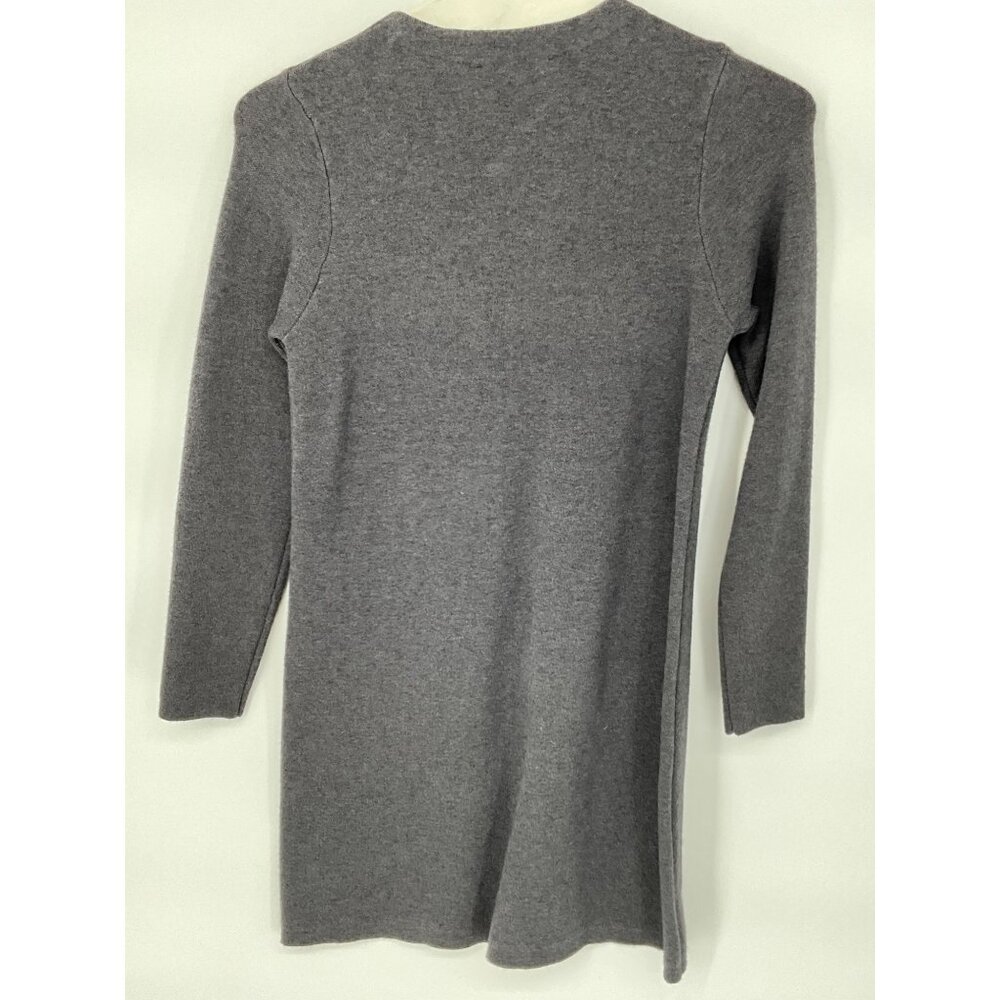 Zara Knit‎ Small Gray Sweater Dress With Buttoned Pockets - Picture 3 of 5
